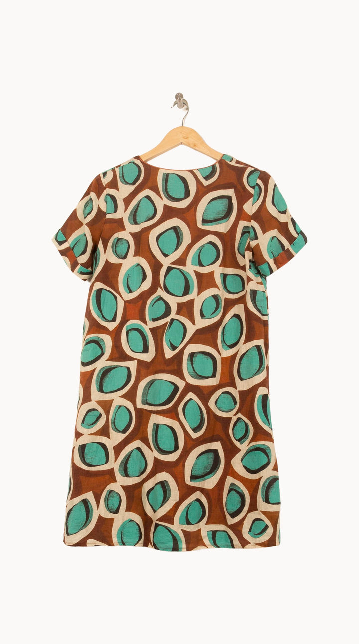 Robe Marron et Vert - Taille S/36 de la marque La Fée Maraboutée | PARAD61000 - Vendu par Paradigme - Image 4