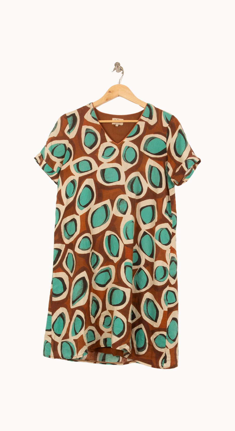 Robe Marron et Vert - Taille S/36 de la marque La Fée Maraboutée | PARAD61000 - Vendu par Paradigme - Image 2