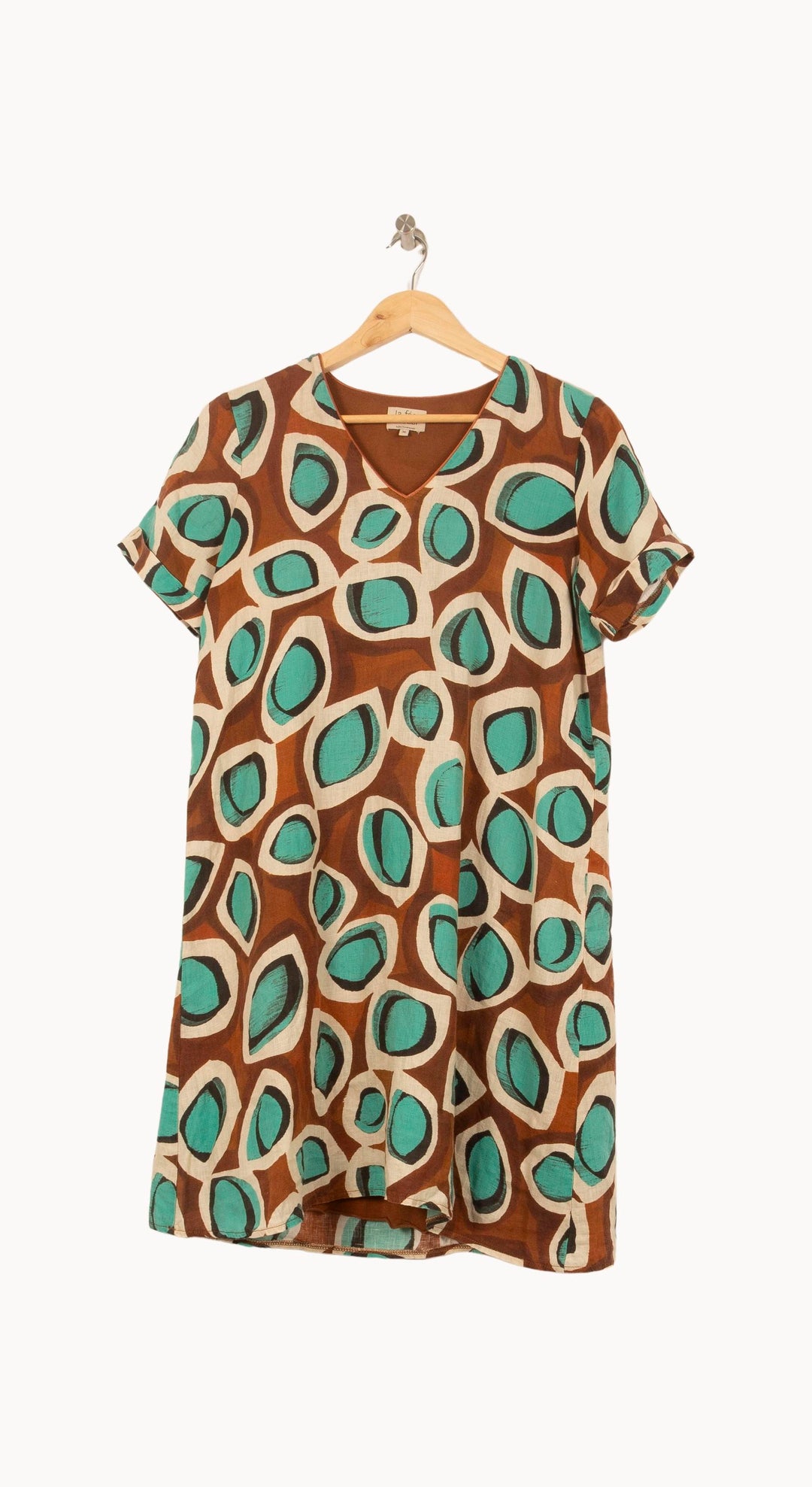 Robe Marron et Vert - Taille S/36 de la marque La Fée Maraboutée | PARAD61000 - Vendu par Paradigme - Image 2