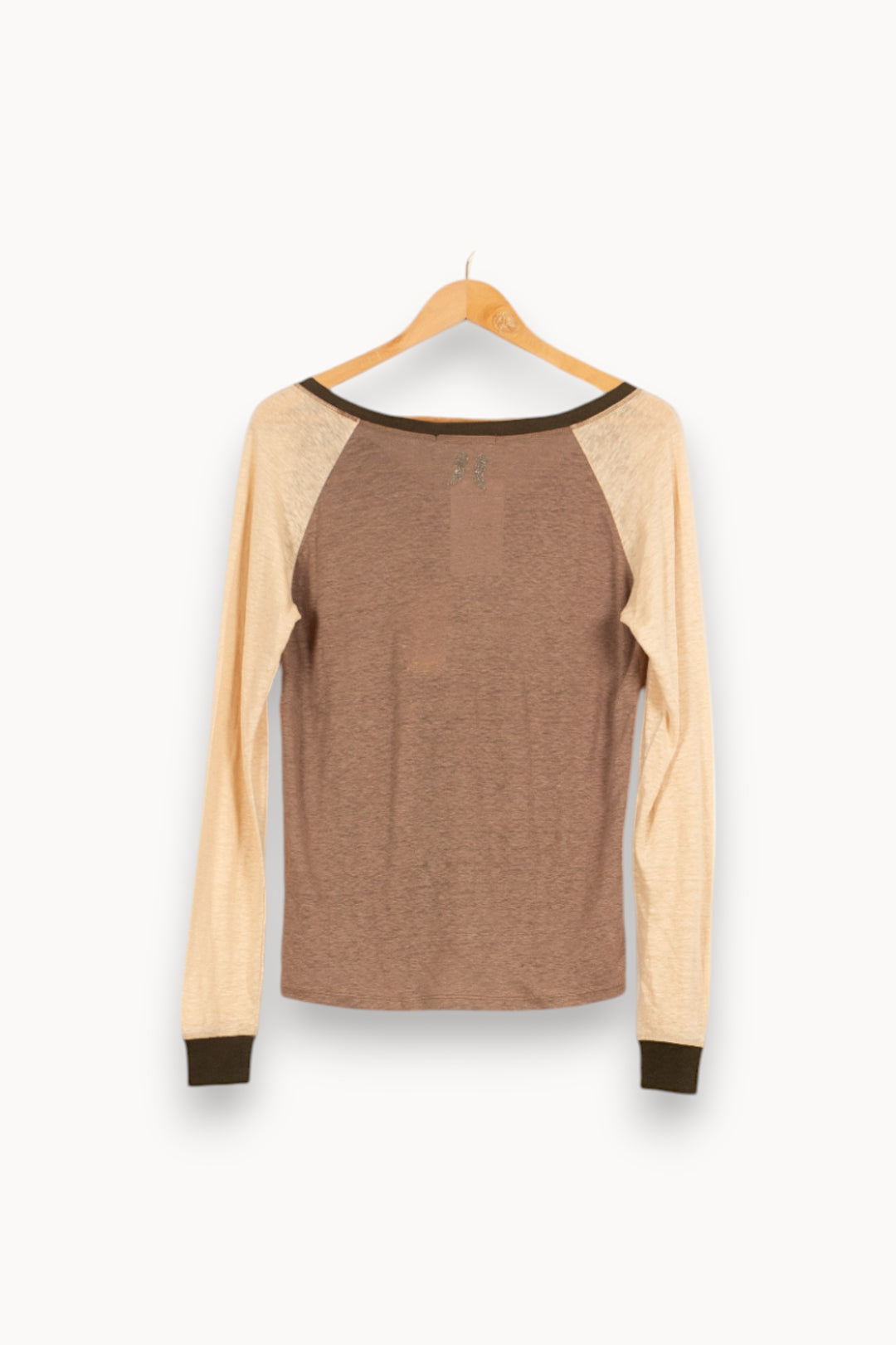 Tee-shirt Manches Longues Beige et Marron - Taille S/36 de la marque Bérénice | PARAD61022 - Vendu par Paradigme - Image 4