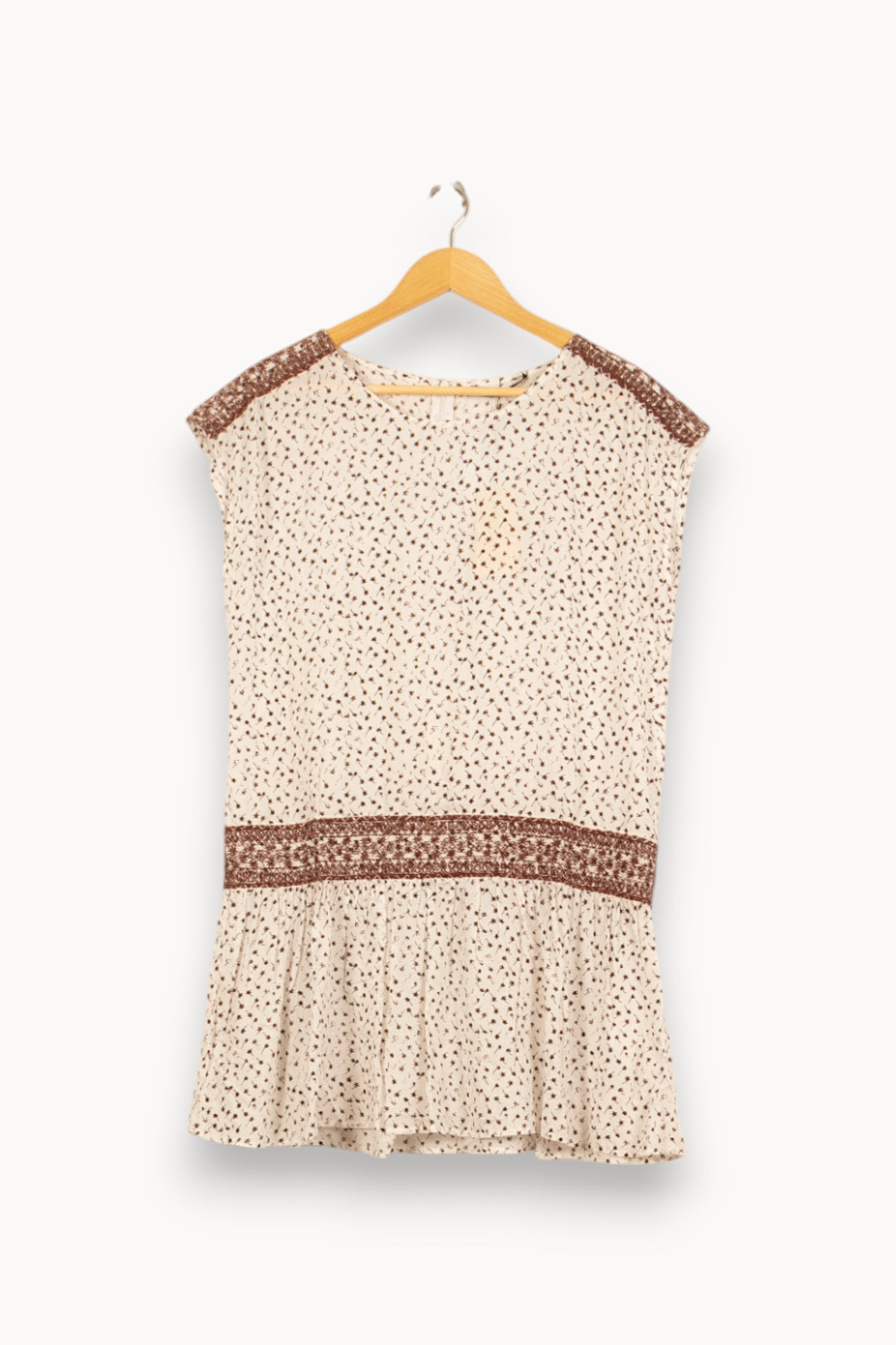 Robe Courte Blanche et Marron - Taille S/36 de la marque Bérénice | PARAD61032 - Vendu par Paradigme - Image 4