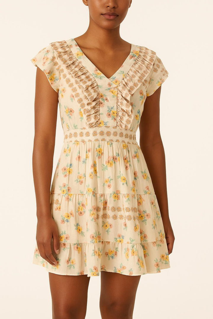 Robe Courte Blanche et Multicolore - Taille S/36 de la marque Bérénice | PARAD61034 - Vendu par Paradigme - Image 1