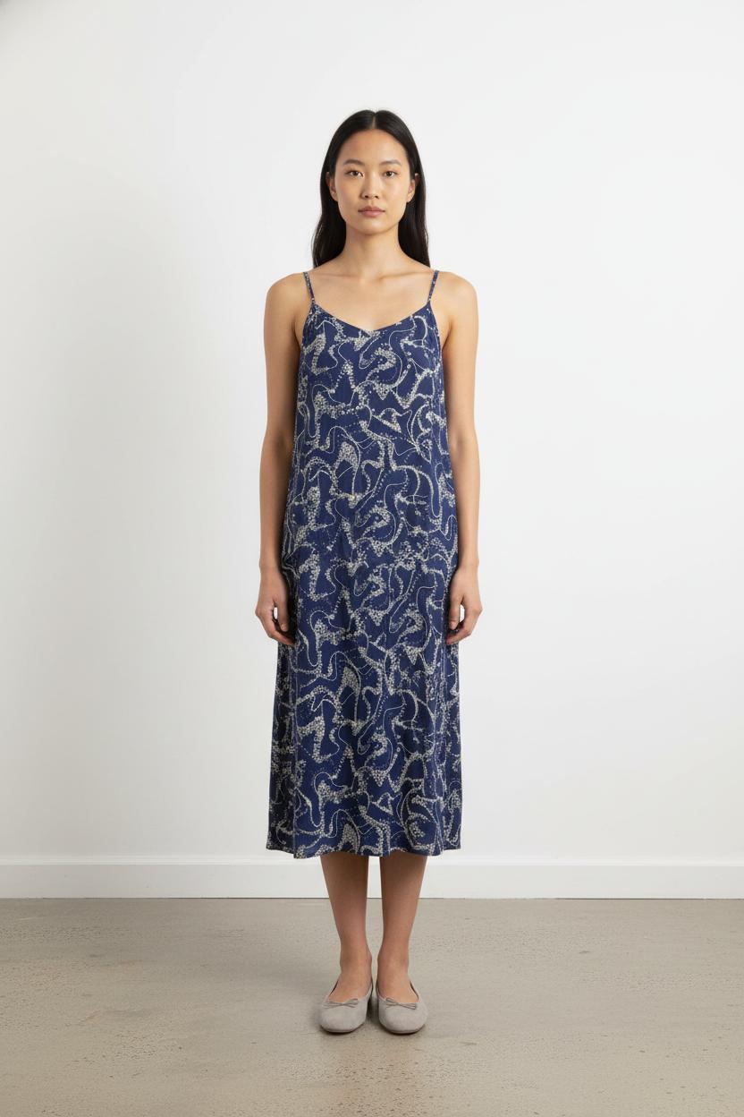 Robe Droite Bleu et Blanc - Taille M/38