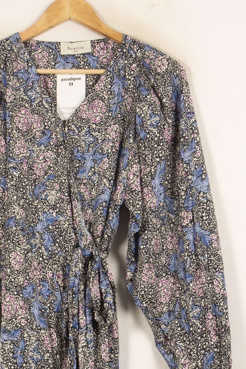 Robe Portefeuille Bleu et Rose - Taille S/36 de la marque Bérénice | PARAD61046 - Vendu par Paradigme - Image 3