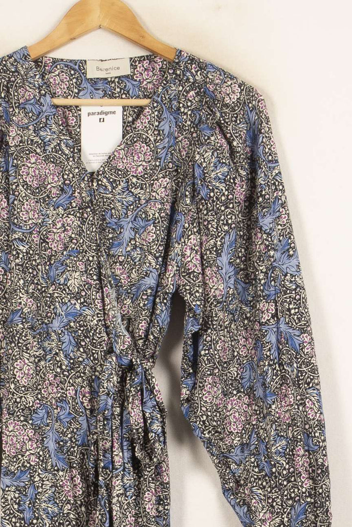 Robe Portefeuille Bleu et Rose - Taille S/36 de la marque Bérénice | PARAD61046 - Vendu par Paradigme - Image 3