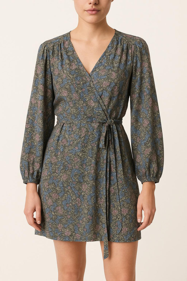 Robe Portefeuille Bleu et Rose - Taille S/36 de la marque Bérénice | PARAD61046 - Vendu par Paradigme - Image 1
