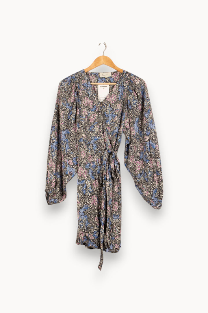 Robe Portefeuille Bleu et Rose - Taille S/36 de la marque Bérénice | PARAD61046 - Vendu par Paradigme - Image 2