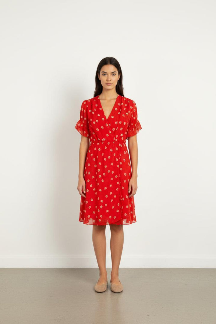 Robe Portefeuille Rouge et Blanche - Taille S/36