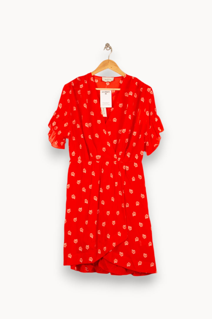 Robe Portefeuille Rouge et Blanche - Taille S/36 de la marque Bérénice | PARAD61047 - Vendu par Paradigme - Image 4