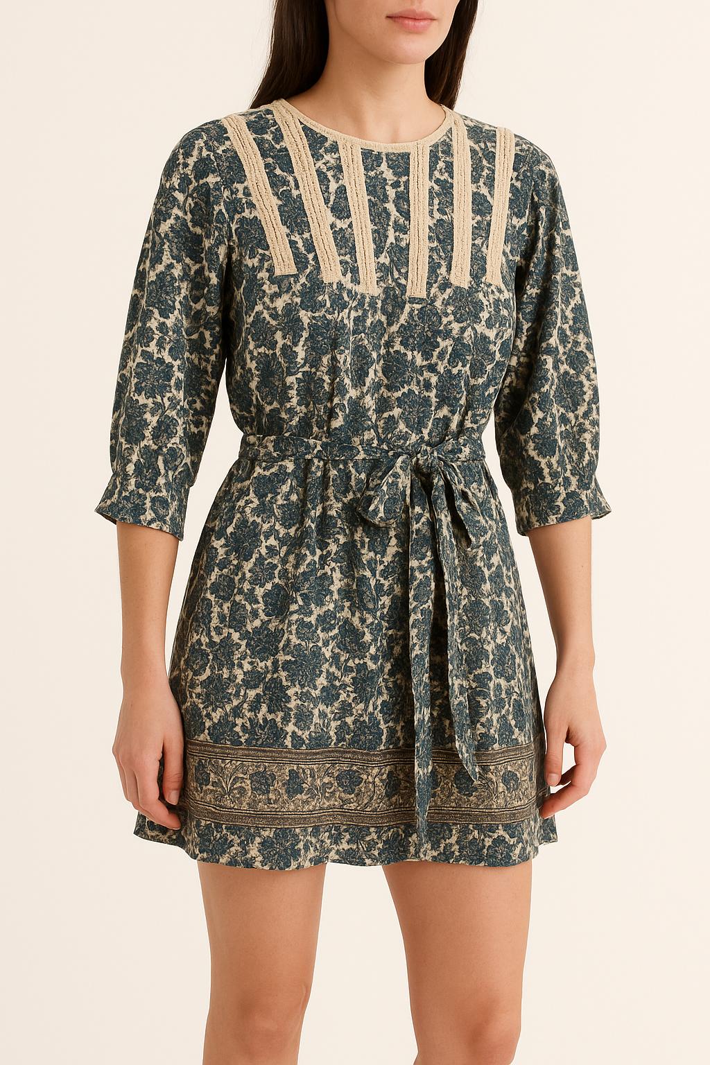 Robe Courte Bleue et Beige - Taille S/36 de la marque Bérénice | PARAD61052 - Vendu par Paradigme - Image 1