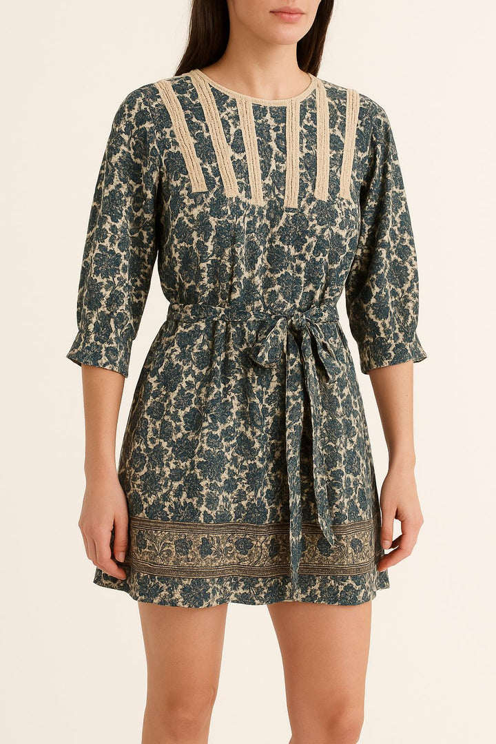 Robe Courte Bleue et Beige - Taille S/36 de la marque Bérénice | PARAD61052 - Vendu par Paradigme - Image 1