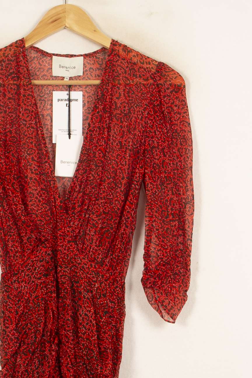 Robe Portefeuille Rouge - Taille S/36 de la marque Bérénice | PARAD61053 - Vendu par Paradigme - Image 2