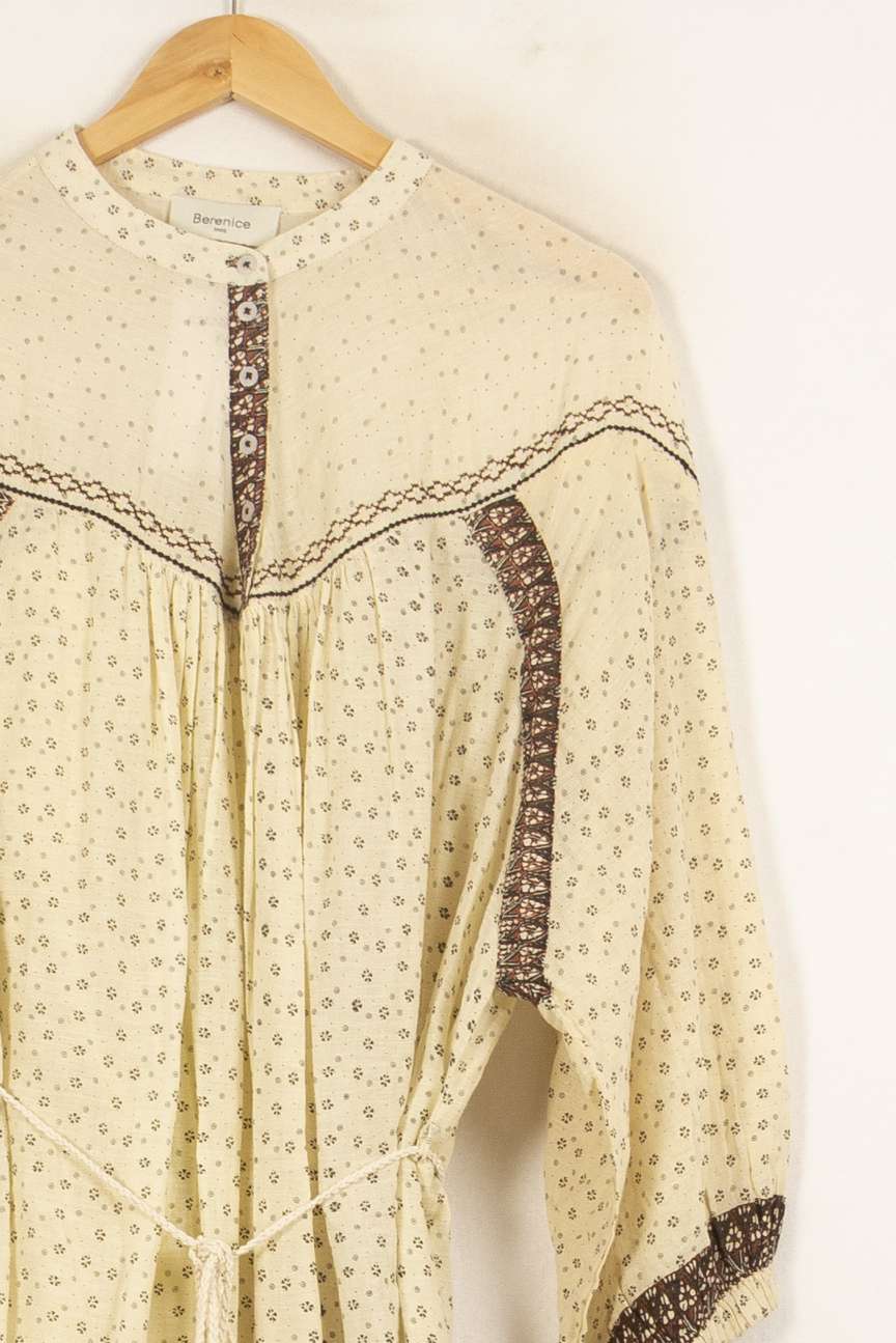 Robe Courte Beige et Marron - Taille M/38 de la marque Bérénice | PARAD61055 - Vendu par Paradigme - Image 3