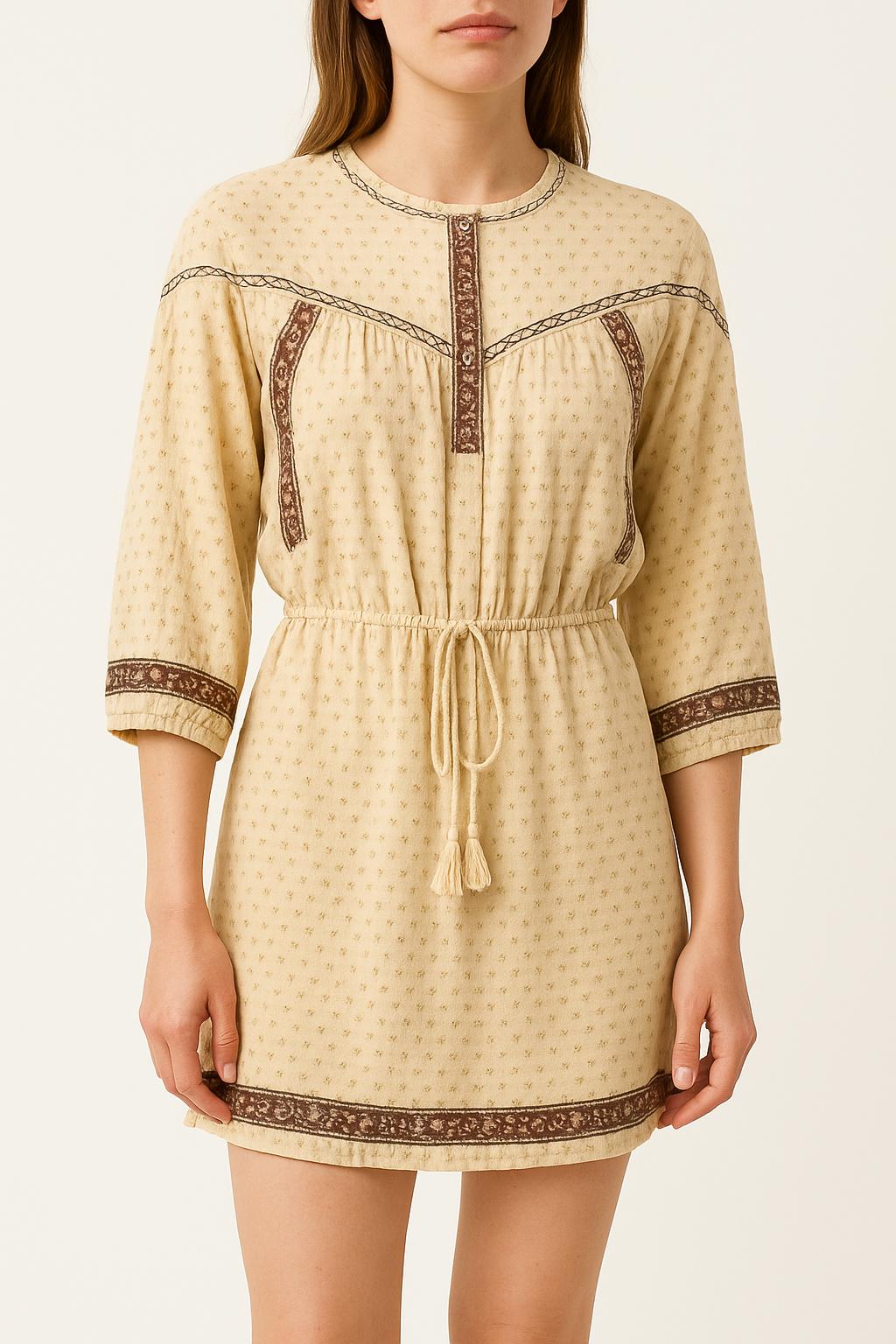 Robe Courte Beige et Marron - Taille M/38 de la marque Bérénice | PARAD61055 - Vendu par Paradigme - Image 1