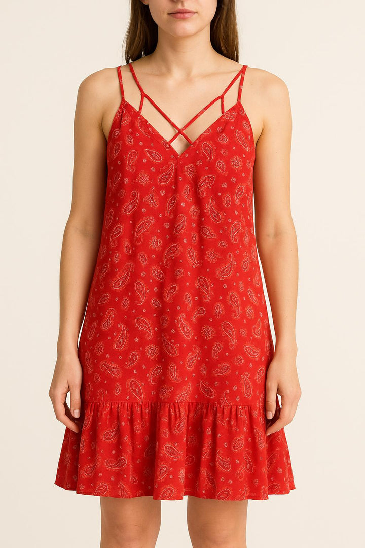 Robe Volantée Rouge - Taille S/36 de la marque Bérénice | PARAD61064 - Vendu par Paradigme - Image 1