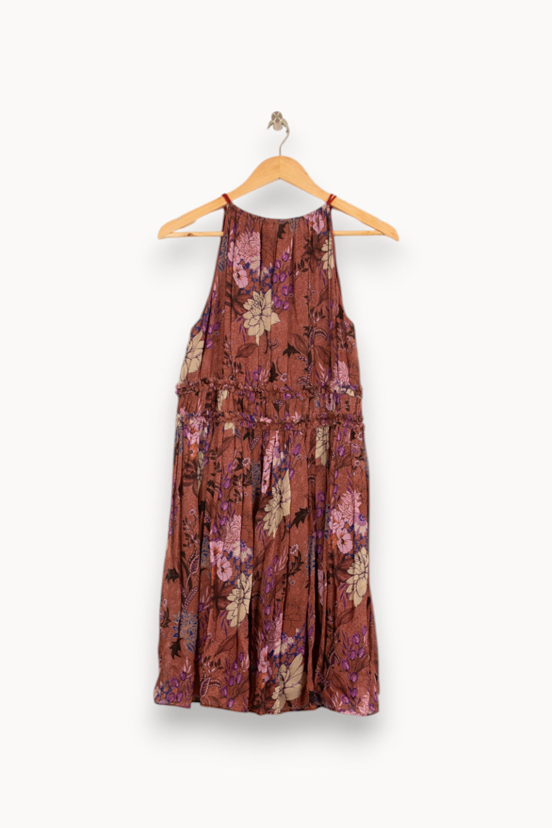 Robe Fleurie Marron et Violet - Taille S/36 de la marque Bérénice | PARAD61067 - Vendu par Paradigme - Image 4