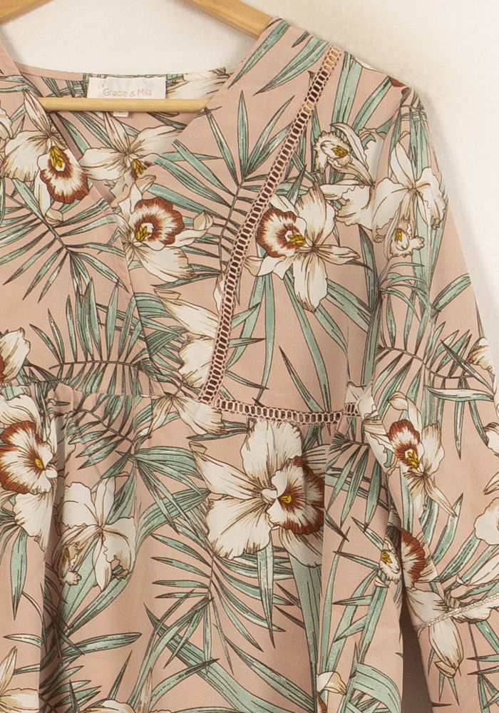 Blouse Rose et Verte - Taille M/38 de la marque Grace & Mila | PARAD61070 - Vendu par Paradigme - Image 3
