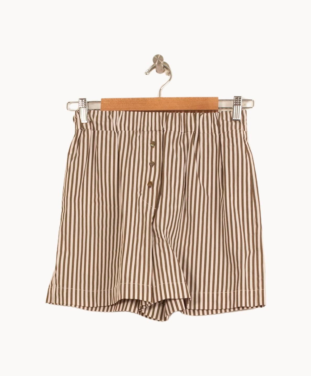 Short Rayé Marron et Blanc - Taille XS/34 de la marque Claudie Pierlot | PARAD61074 - Vendu par Paradigme - Image 2