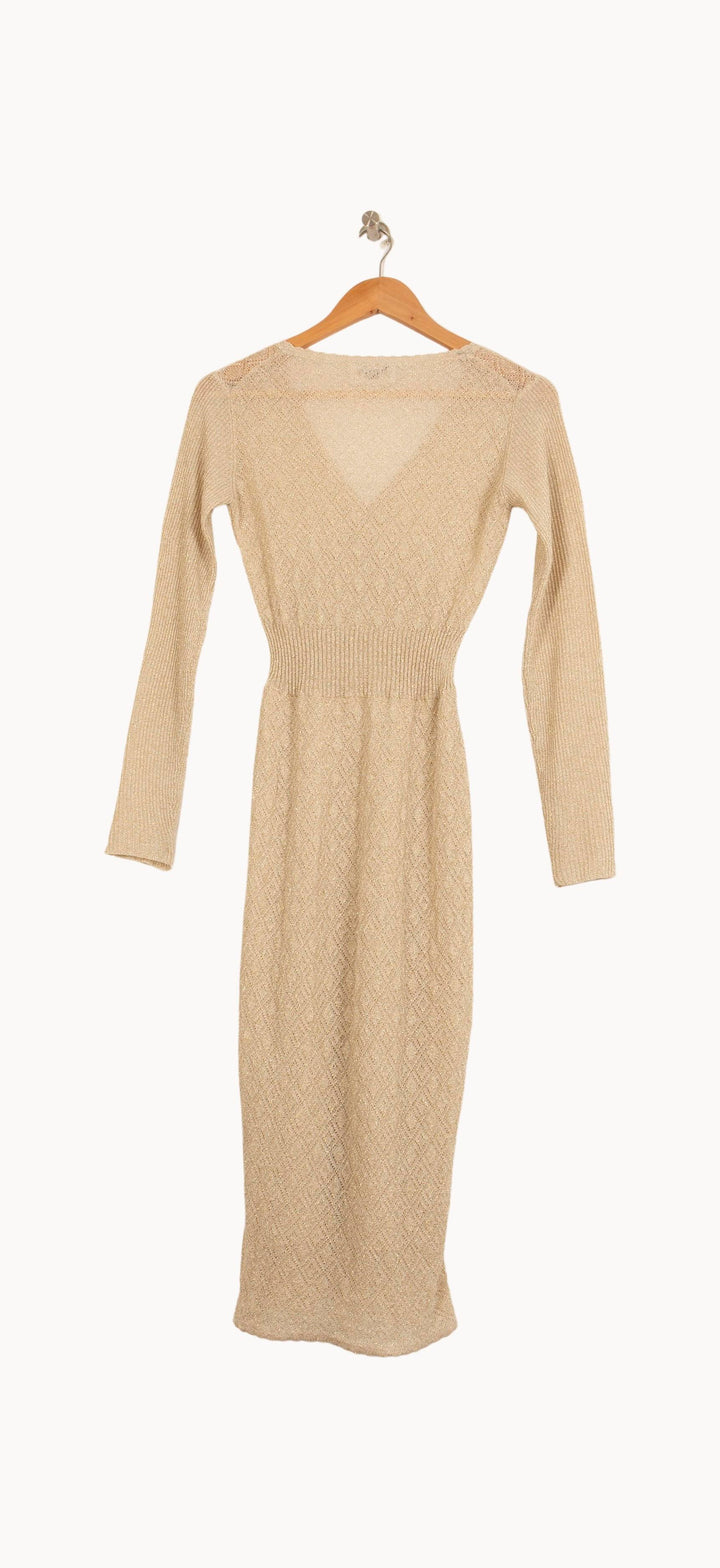 Robe Cache-Cœur Or - Taille XS/34 de la marque Rouje | PARAD61078 - Vendu par Paradigme - Image 4