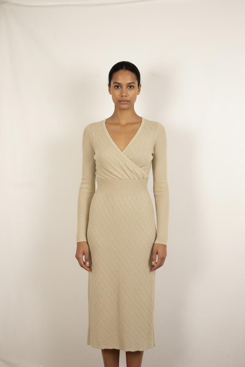 Robe Cache-Cœur Or - Taille XS/34