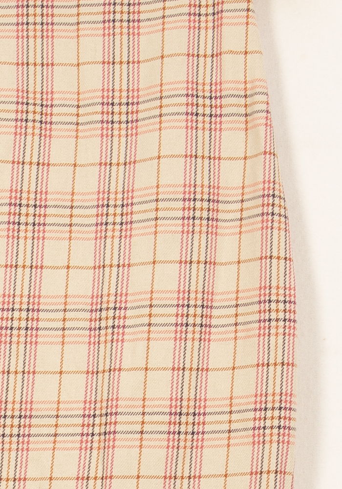 Jupe Midi Beige à Carreaux Roses - Taille M/38 de la marque Imprevu | PARAD61090 - Vendu par Paradigme - Image 3