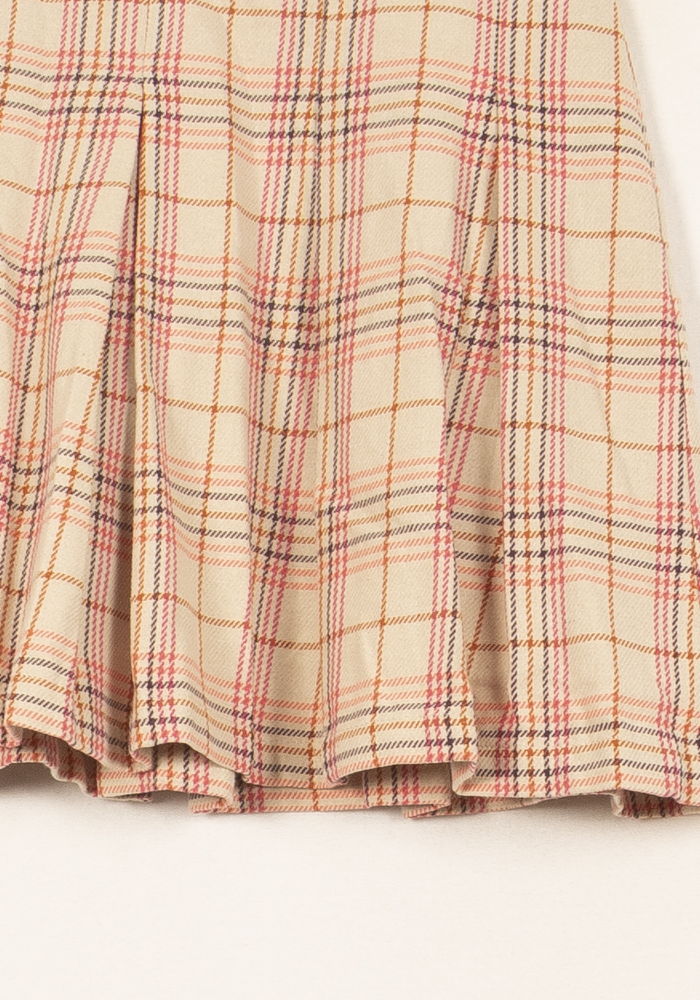 Jupe Courte Beige à Carreaux Roses - Taille L/40 de la marque Imprevu | PARAD61093 - Vendu par Paradigme - Image 3