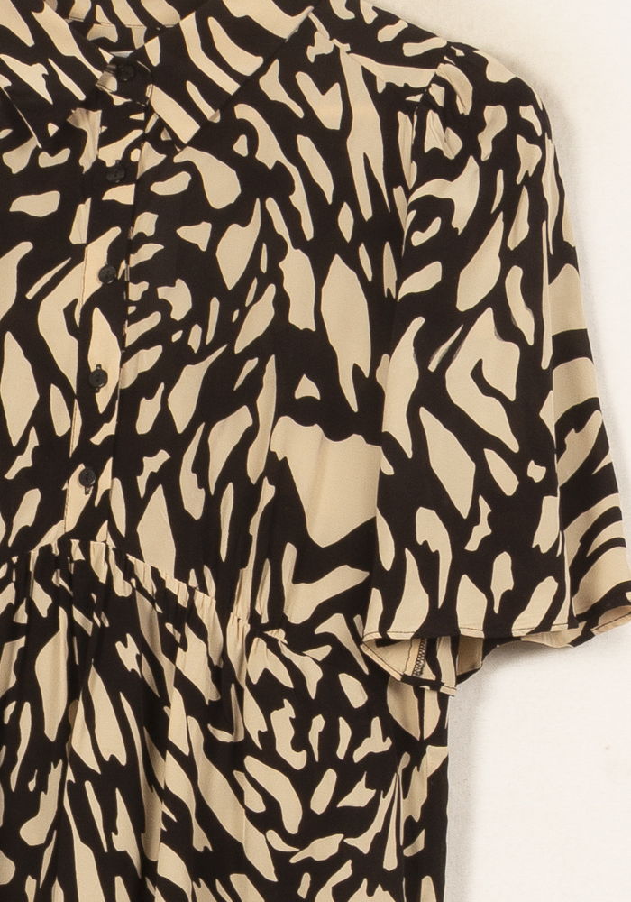 Robe Courte Noire et Beige - Taille S/36 de la marque ba&sh | PARAD61099 - Vendu par Paradigme - Image 3