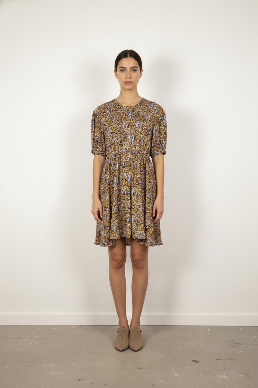 Robe Courte Jaune et Violette - Taille XS/34