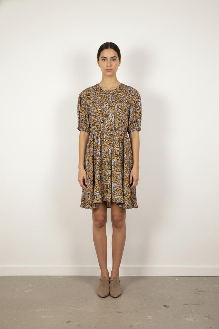 Robe Courte Jaune et Violette - Taille XS/34