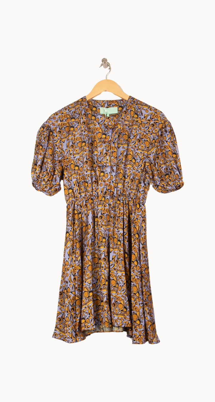 Robe Courte Jaune et Violette - Taille XS/34 de la marque Heimstone | PARAD61101 - Vendu par Paradigme - Image 2