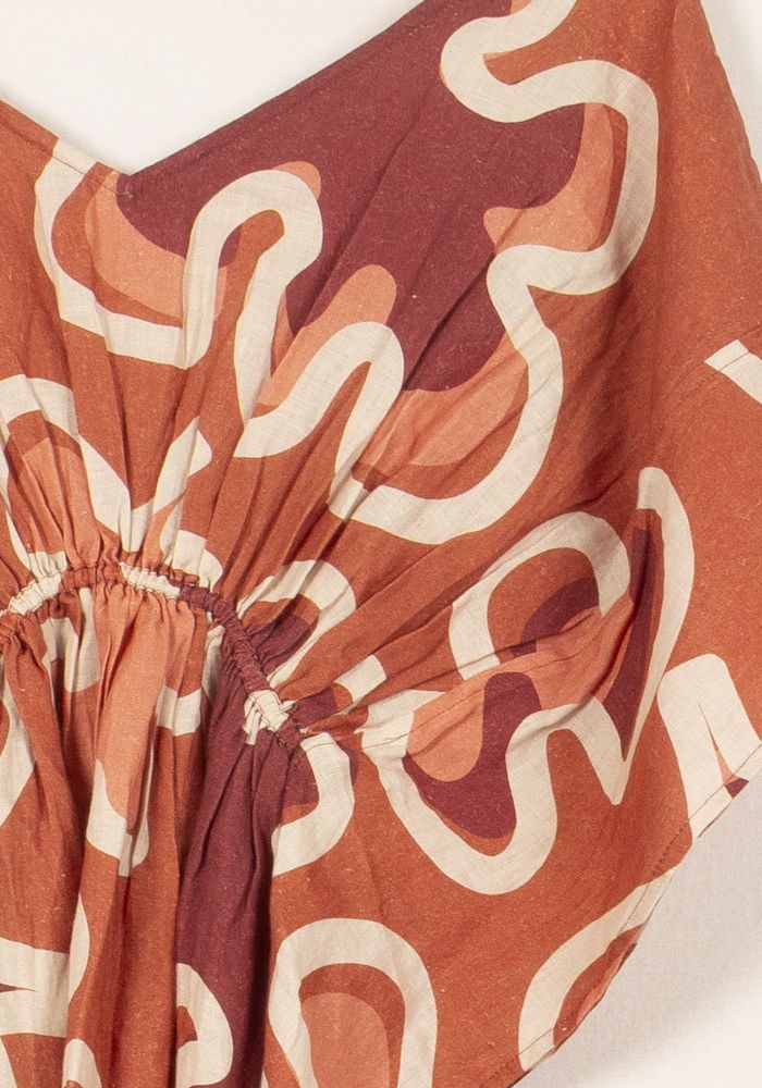 Robe Longue Orange et Blanc - Taille S/36 de la marque Heimstone | PARAD61105 - Vendu par Paradigme - Image 3