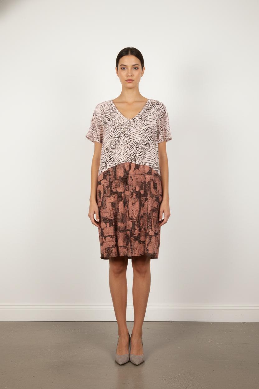 Robe Midi Rose et Noire - Taille S/36