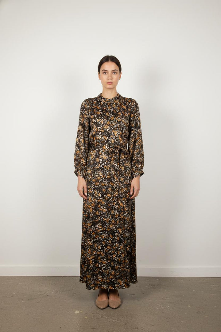 Robe Longue Marron et Orange - Taille S/36