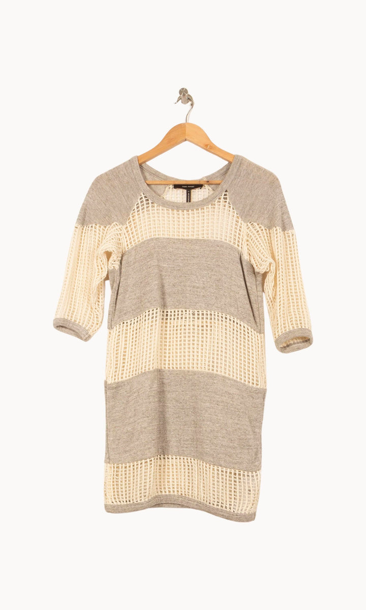 Robe Midi Grise et Écrue - Taille M/38 de la marque Isabel Marant | PARAD61118 - Vendu par Paradigme - Image 2