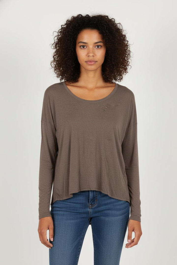 Tee-shirt Manches Longues Gris - Taille S/36