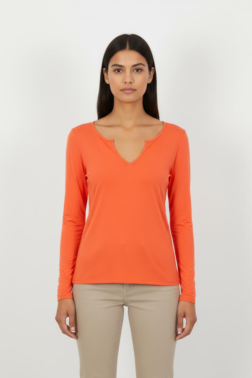 T-shirt Manches Longues Rouge - Taille S/36
