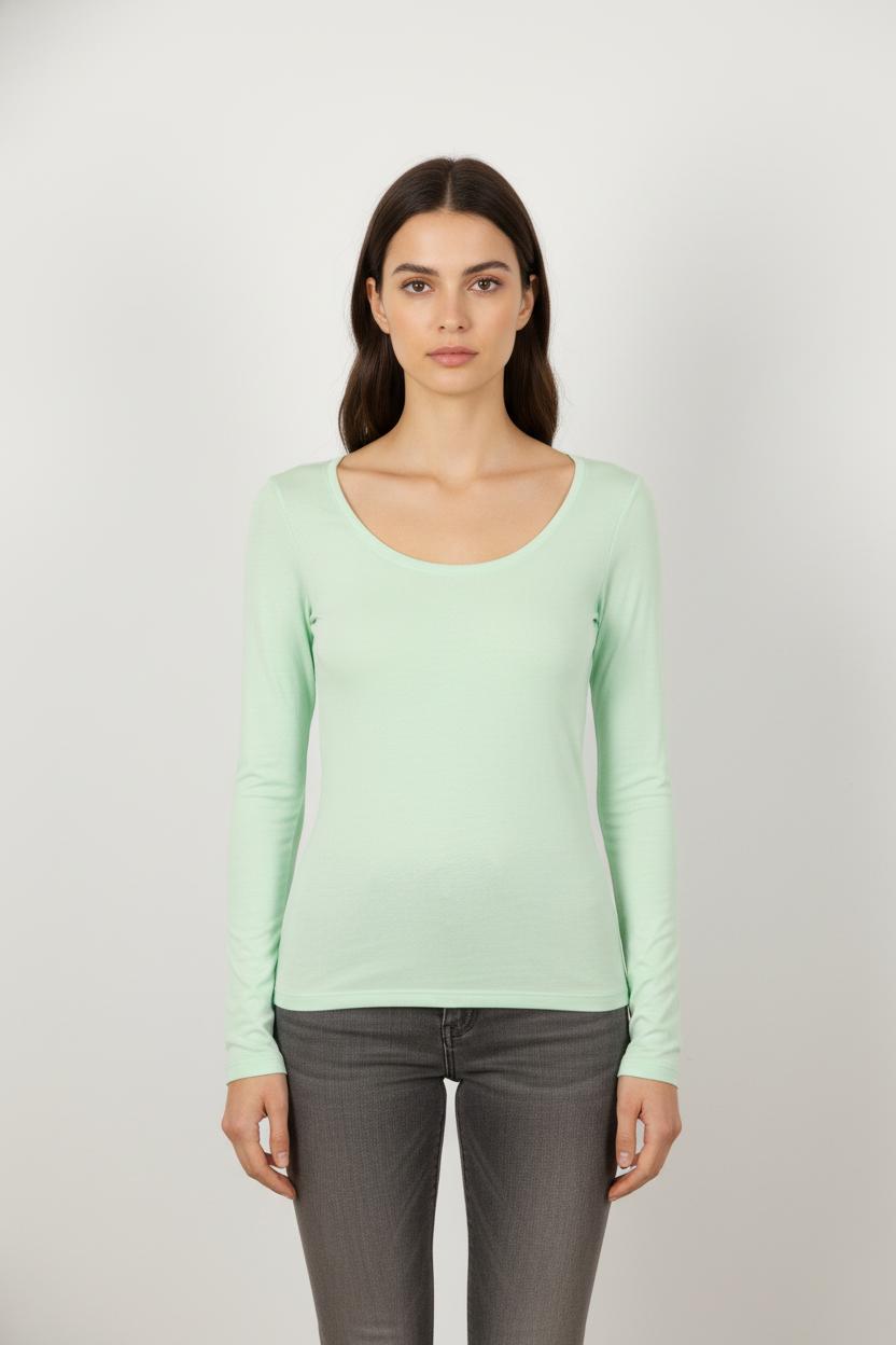 Tee-shirt Manches Longues Vert - Taille S/36