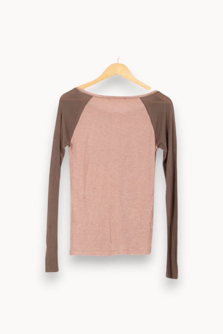 Tee-shirt Manches Longues Rose et Marron - Taille S/36 de la marque Bérénice | PARAD61138 - Vendu par Paradigme - Image 4