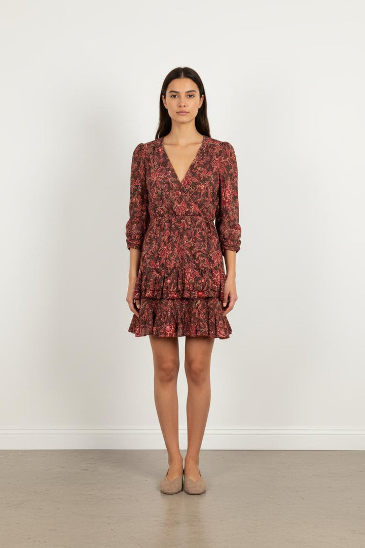 Robe Portefeuille Bordeaux et Rouge - Taille S/36