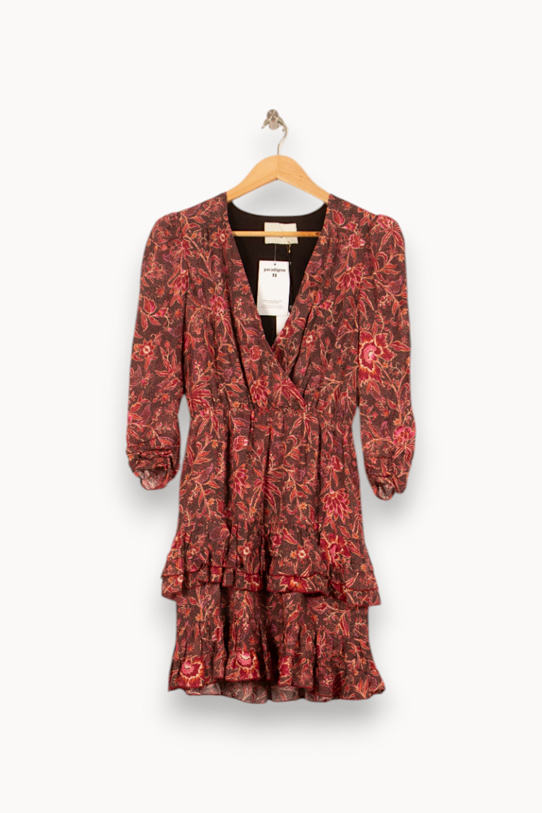 Robe Portefeuille Bordeaux et Rouge - Taille S/36 de la marque Bérénice | PARAD61140 - Vendu par Paradigme - Image 2