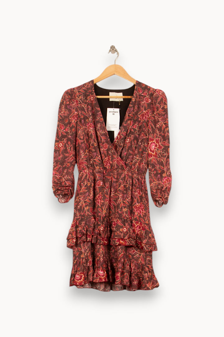 Robe Portefeuille Bordeaux et Rouge - Taille S/36 de la marque Bérénice | PARAD61140 - Vendu par Paradigme - Image 2
