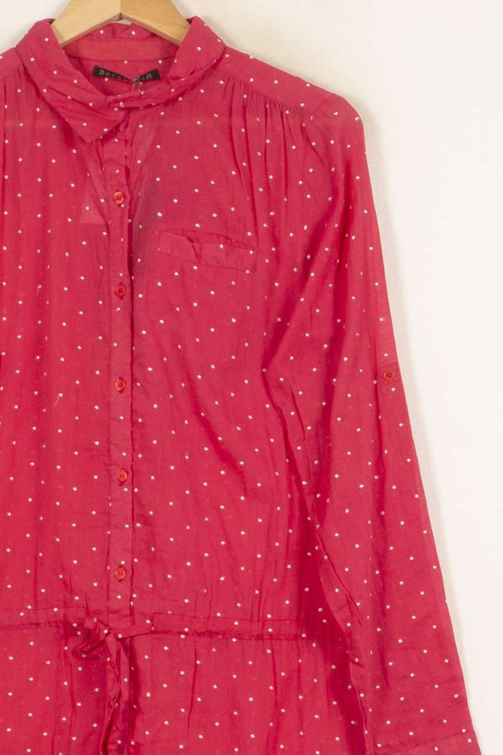 Robe Chemise Rose à Pois Blancs - Taille S/36 de la marque Bérénice | PARAD61142 - Vendu par Paradigme - Image 3