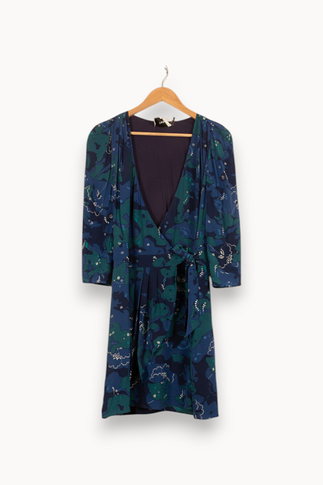 Robe Portefeuille Bleu et Vert - Taille S/36 de la marque Bérénice | PARAD61148 - Vendu par Paradigme - Image 2