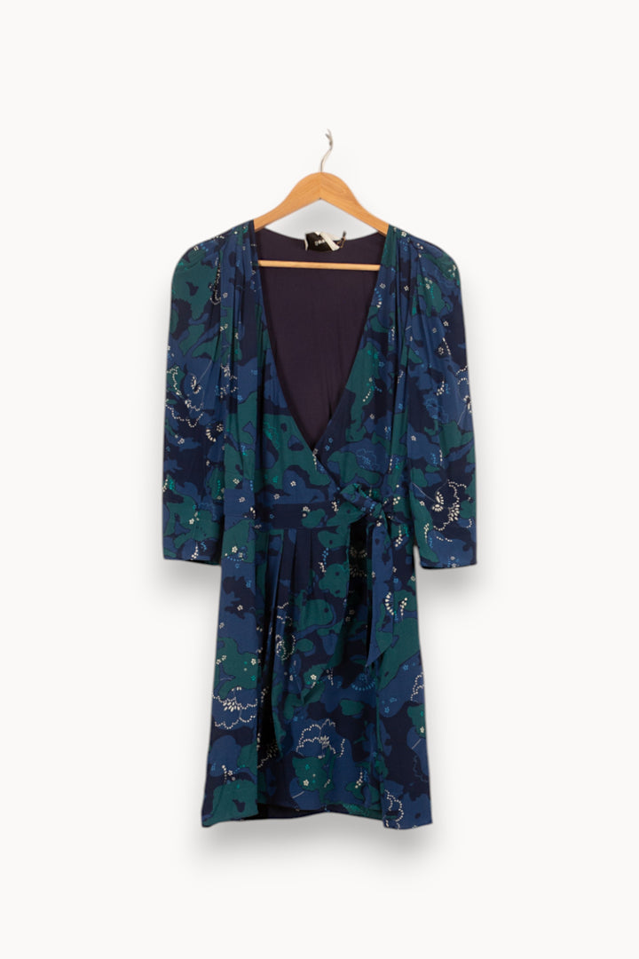 Robe Portefeuille Bleu et Vert - Taille S/36 de la marque Bérénice | PARAD61148 - Vendu par Paradigme - Image 2
