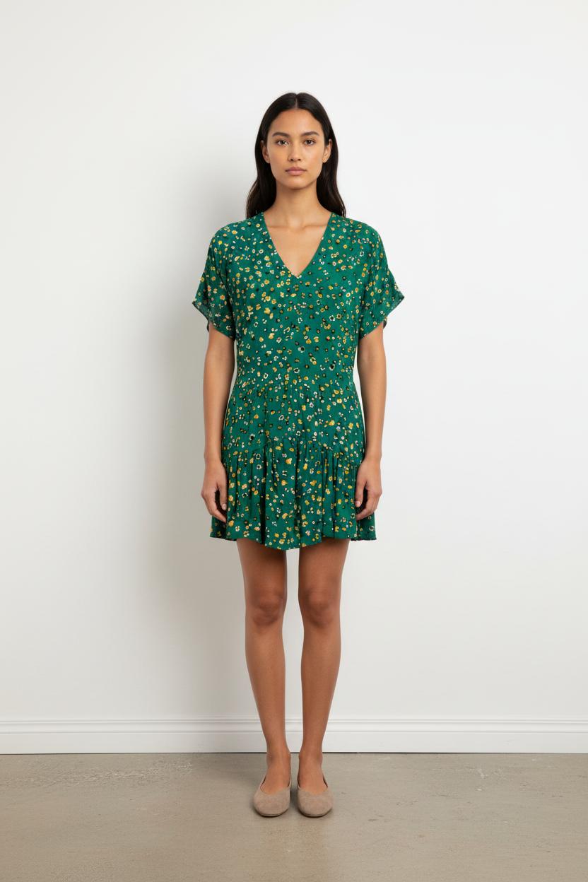 Robe Imprimée Verte - Taille S/36