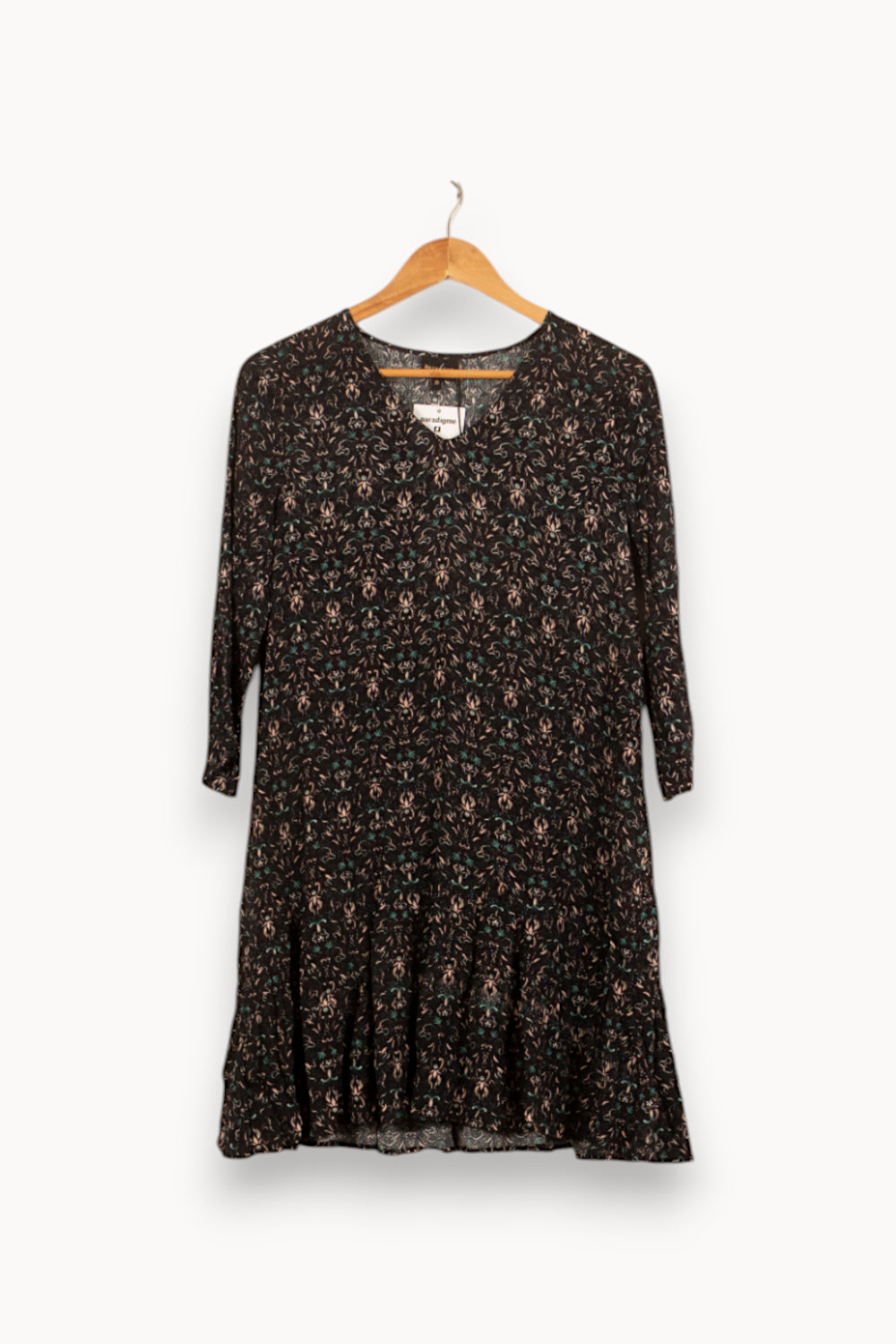 Robe Fleurie Noire - Taille S/36 de la marque Bérénice | PARAD61151 - Vendu par Paradigme - Image 2