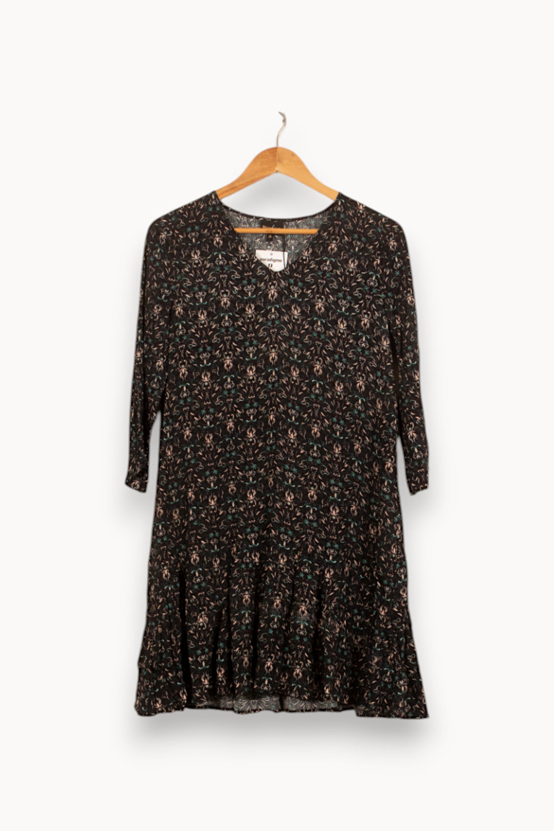 Robe Fleurie Noire - Taille S/36 de la marque Bérénice | PARAD61151 - Vendu par Paradigme - Image 2