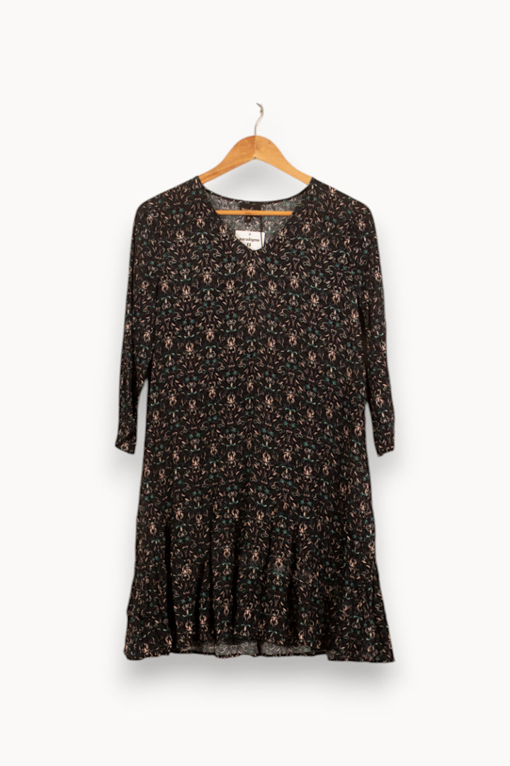 Robe Fleurie Noire - Taille S/36 de la marque Bérénice | PARAD61151 - Vendu par Paradigme - Image 2