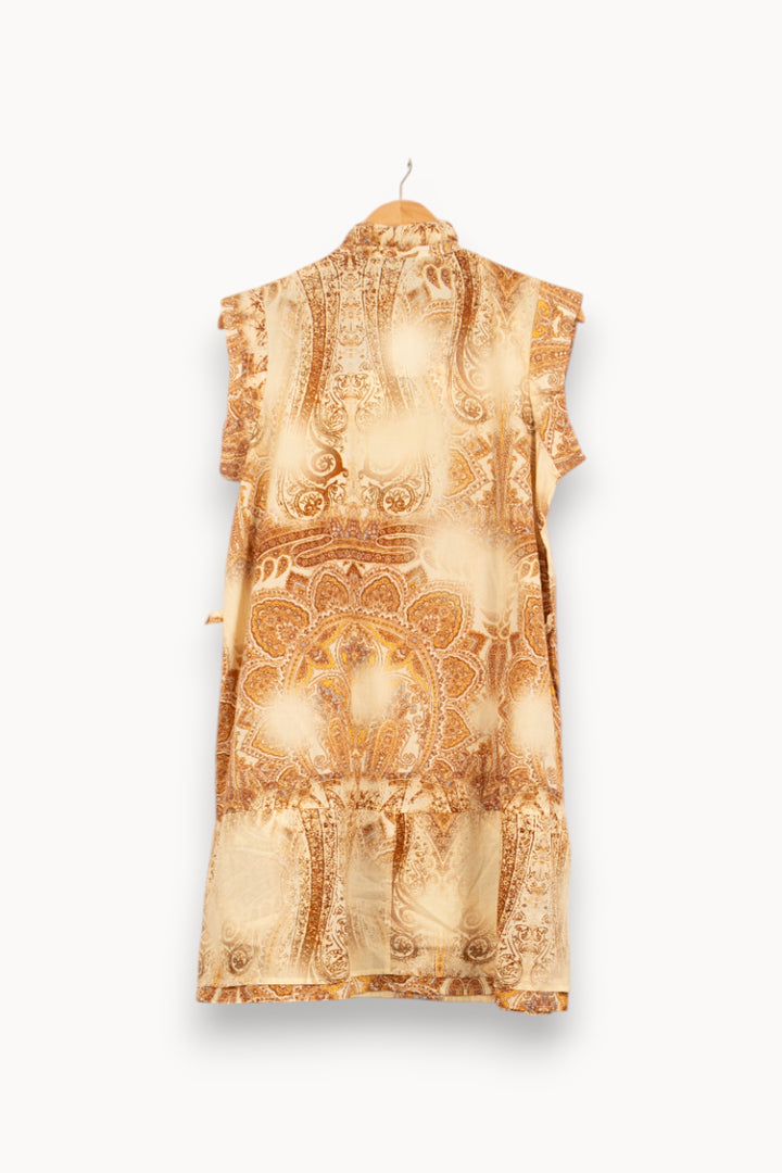 Robe Courte Beige et Marron - Taille S/36 de la marque Bérénice | PARAD61152 - Vendu par Paradigme - Image 4