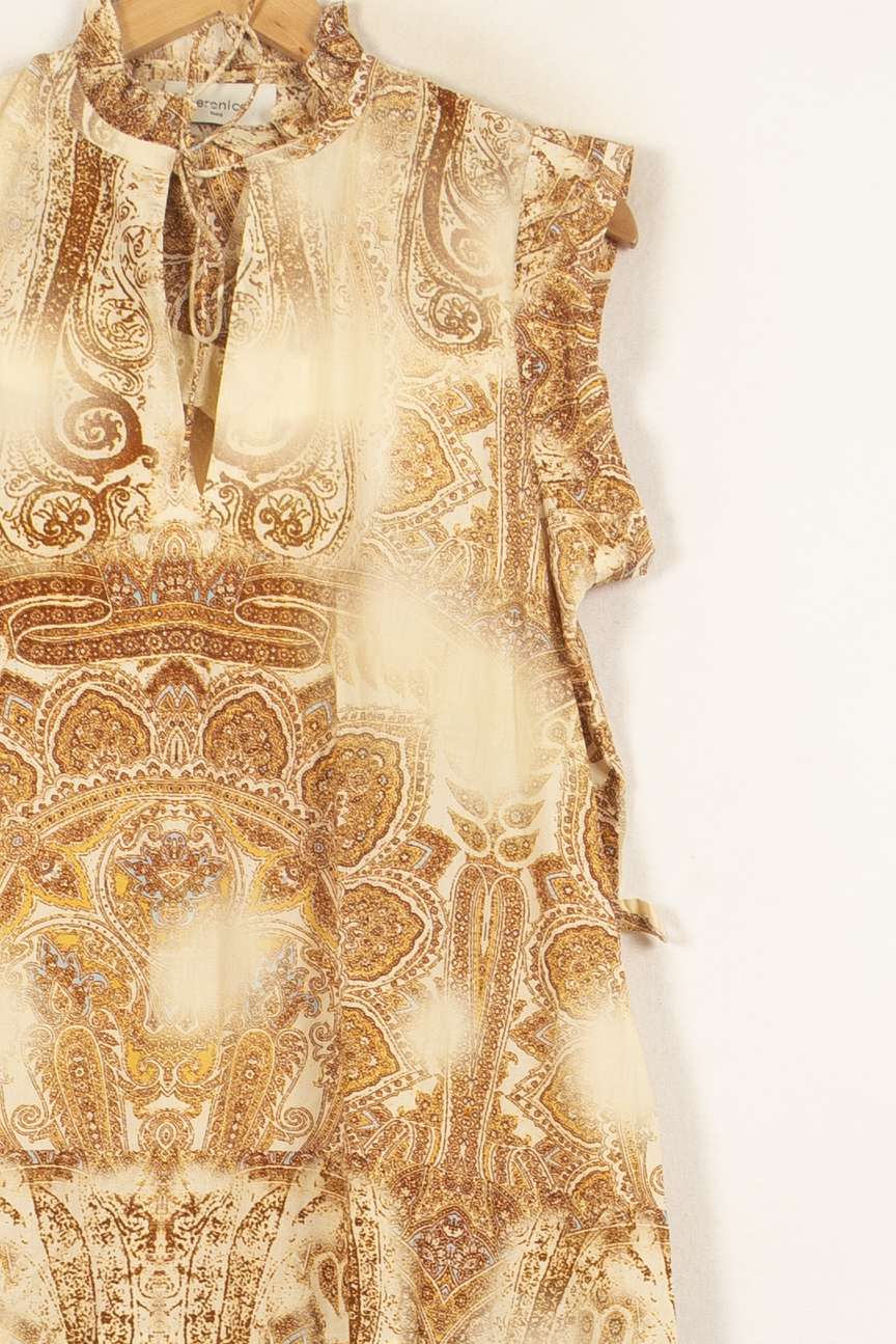Robe Courte Beige et Marron - Taille S/36 de la marque Bérénice | PARAD61152 - Vendu par Paradigme - Image 3